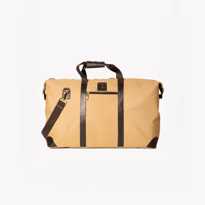 Coral & Cam Weekend Bag Canvas Sand Medium with Leather Trims