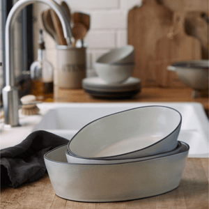 Costa Nova Stacked Organic Oval Baker Salt 26cm