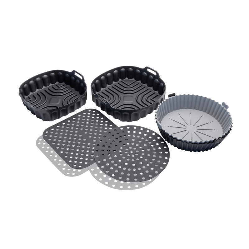 Cuisena Air Fryer Silicone Round Mat Black & Grey 19.5cm 2-Pack The Homestore Auckland