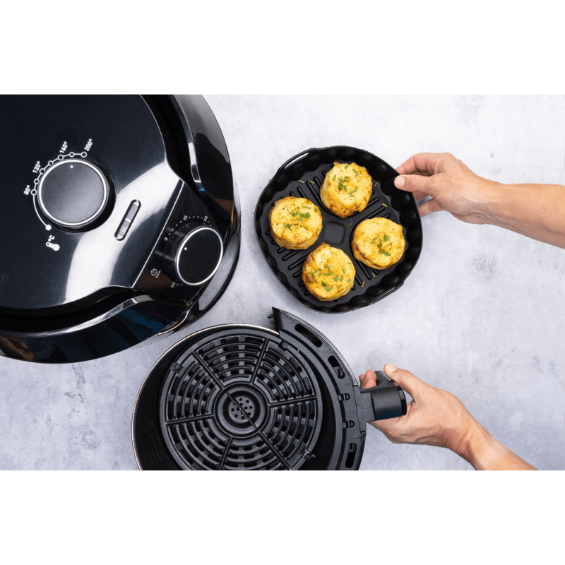 Cuisena Air Fryer Silicone Square Basket Black 21cm