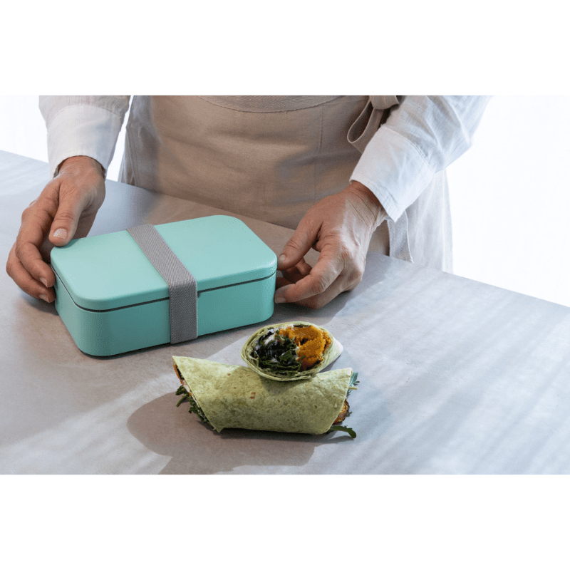 Cuisena RPET Rectangular Bento with Cutlery Aqua