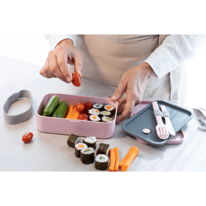 Cuisena RPET Rectangular Bento with Cutlery Pink