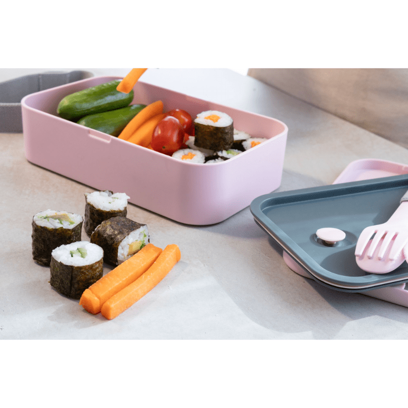 Cuisena RPET Rectangular Bento with Cutlery Pink