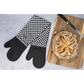 Cuisena Silicone & Fabric Double Glove Black Check