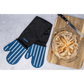 Cuisena Silicone & Fabric Double Glove Blue Stripe