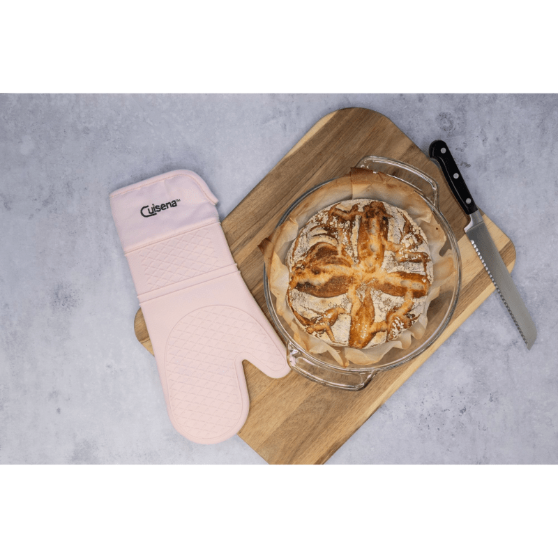 Cuisena Silicone & Fabric Oven Glove Pale Pink The Homestore Auckland