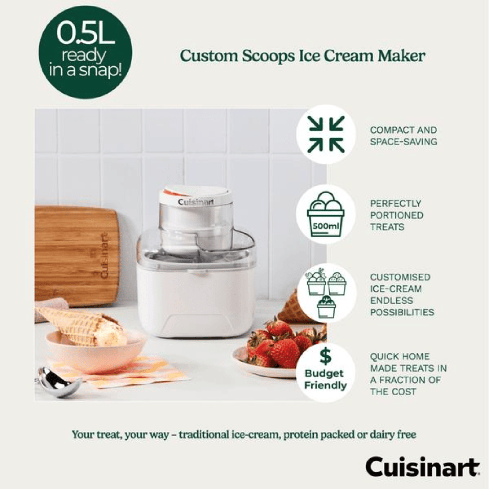 Cuisinart Custom Scoops Personal Ice Cream Maker