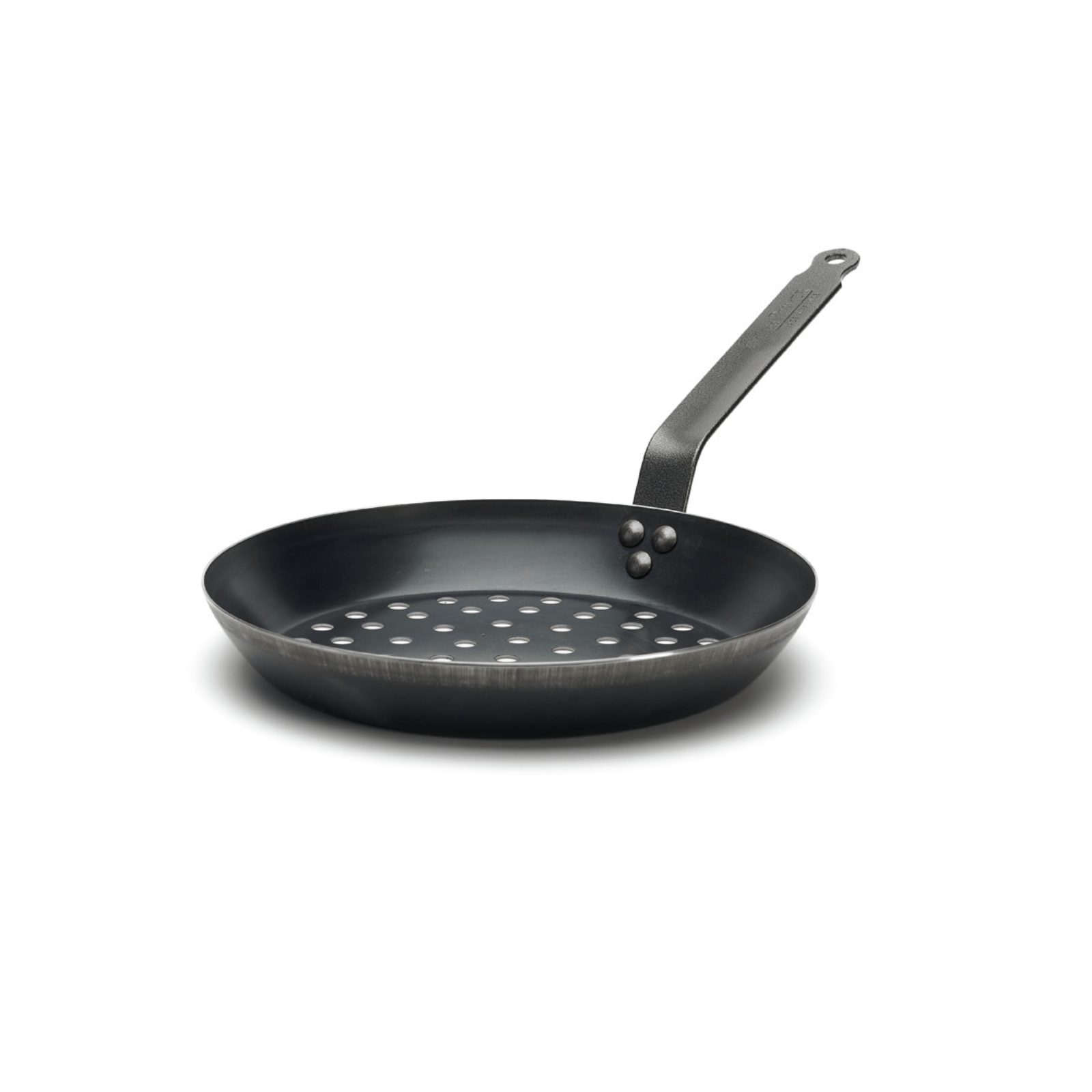 Pan Color:blue de Buyer Blue Carbon Steel Chestnust Pan 28cm