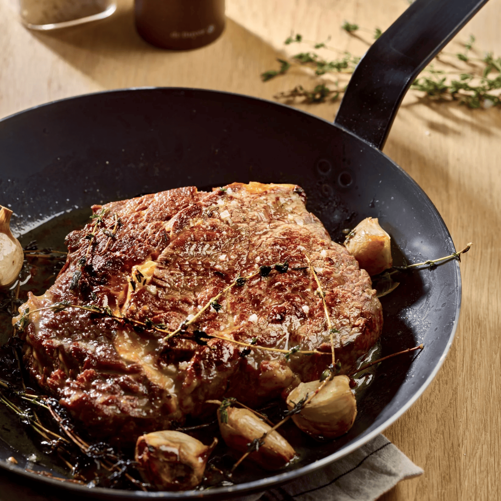 de Buyer Blue Carbon Steel Round Skillet 28cm