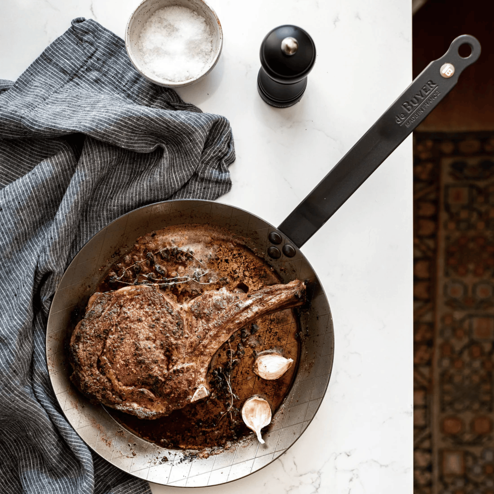 de Buyer Mineral B Carbon Steel Steak Pan 28cm