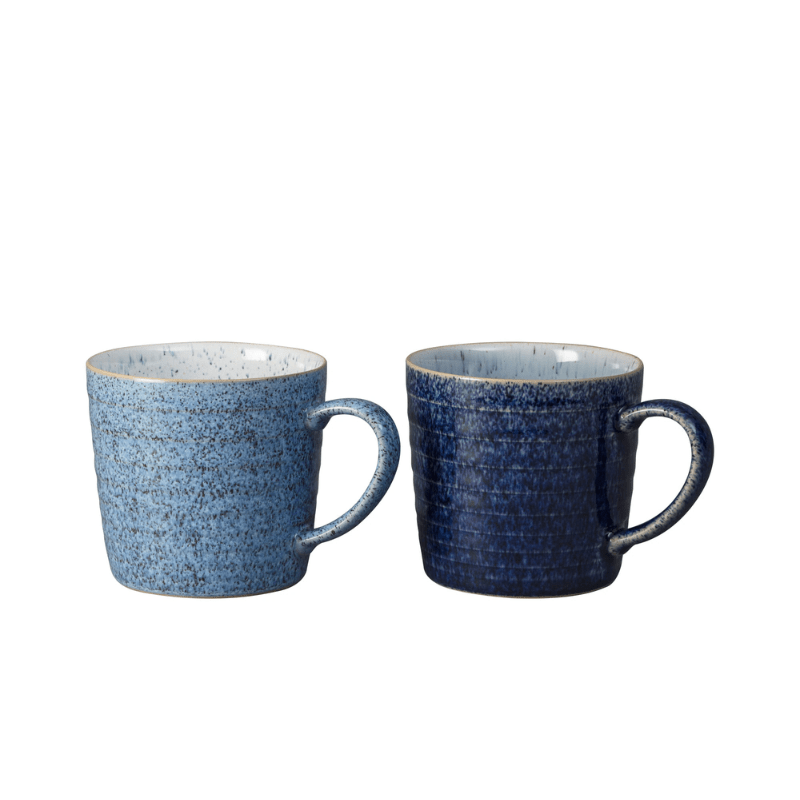 Denby Studio Blue Ridged Mug 400ml Set of 2