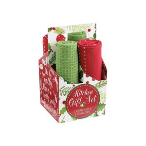 Design Imports Boughs of Holly Kitchen Gift Set