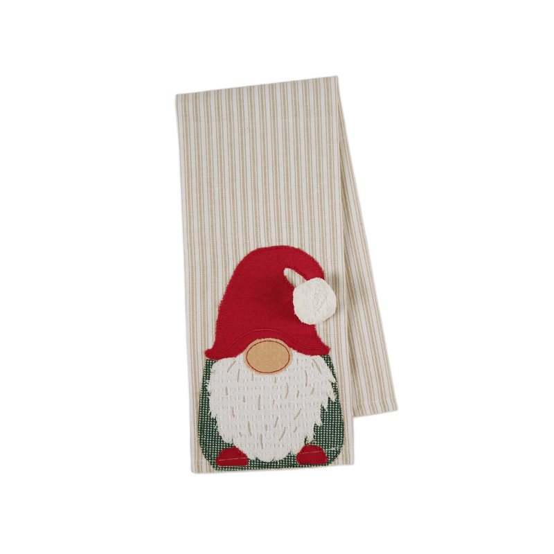 Design Imports Gnome Embellished Dishtowel