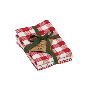 Design Imports Holiday Checks Heavyweight Dishcloth Set of 3