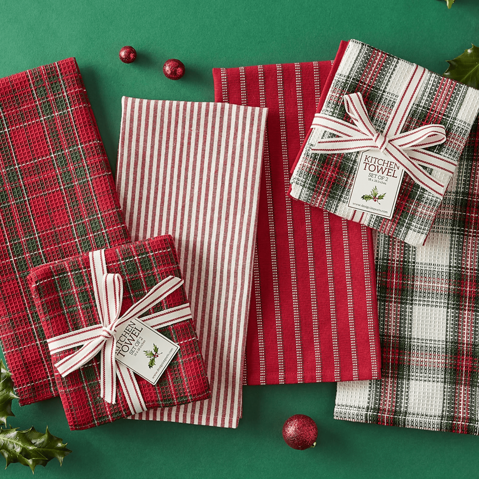 Design Imports Holiday Heritage Dishtowel Set Mixed Pack