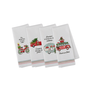 Design Imports Holidays On Wheels Printed Dishtowels