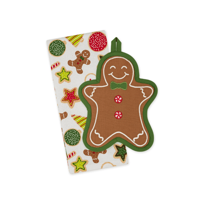 Design Imports Jolly Gingerbread Man Potholder Gift Set