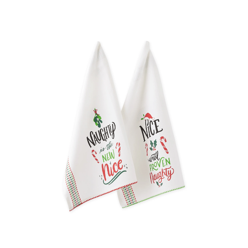 Design Imports Naughty & Nice Dishtowel Set of 2