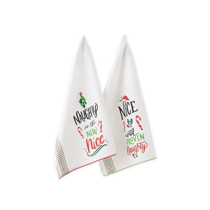 Design Imports Naughty & Nice Dishtowel Set of 2