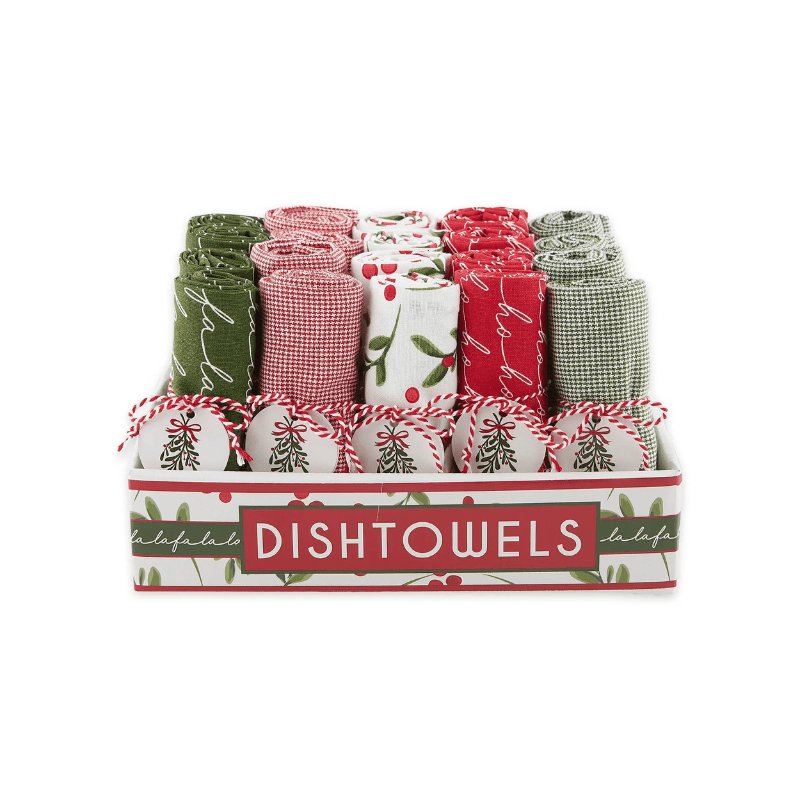 Design Imports Under The Mistletoe Assorted Dishtowels