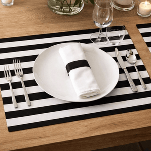 Direct Paper Black & White Stripe Paper Placemats Pack of 30