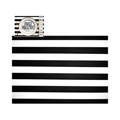 Direct Paper Black & White Stripe Paper Placemats Pack of 30