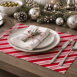 Direct Paper Candy Cane Stripe Paper Placemats Pack of 30