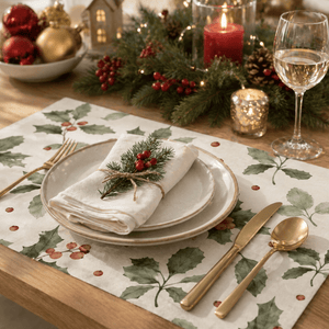 Direct Paper Christmas Holly Paper Placemats Pack of 30