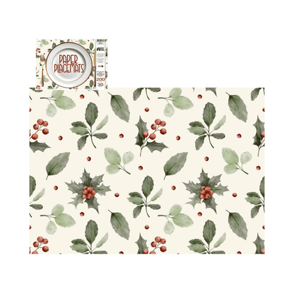 Direct Paper Christmas Holly Paper Placemats Pack of 30