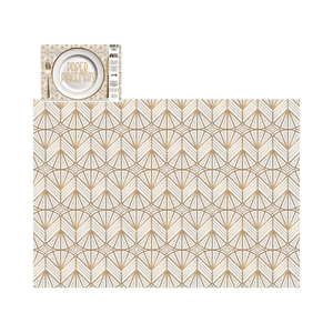 Direct Paper Gold on White Art Deco Paper Placemats Pack of 30