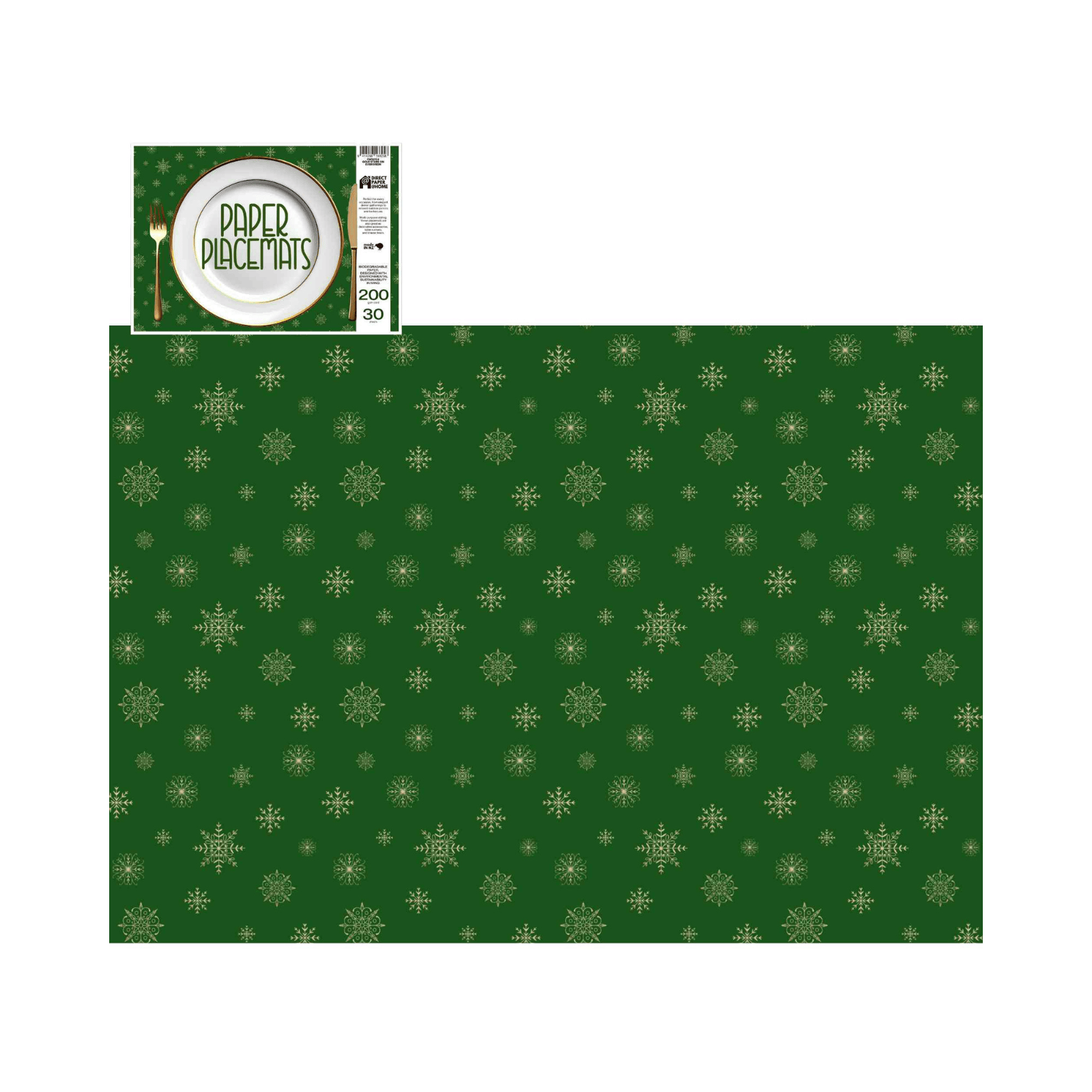 Direct Paper Gold Stars on Evergreen Paper Placemats Pack of 30