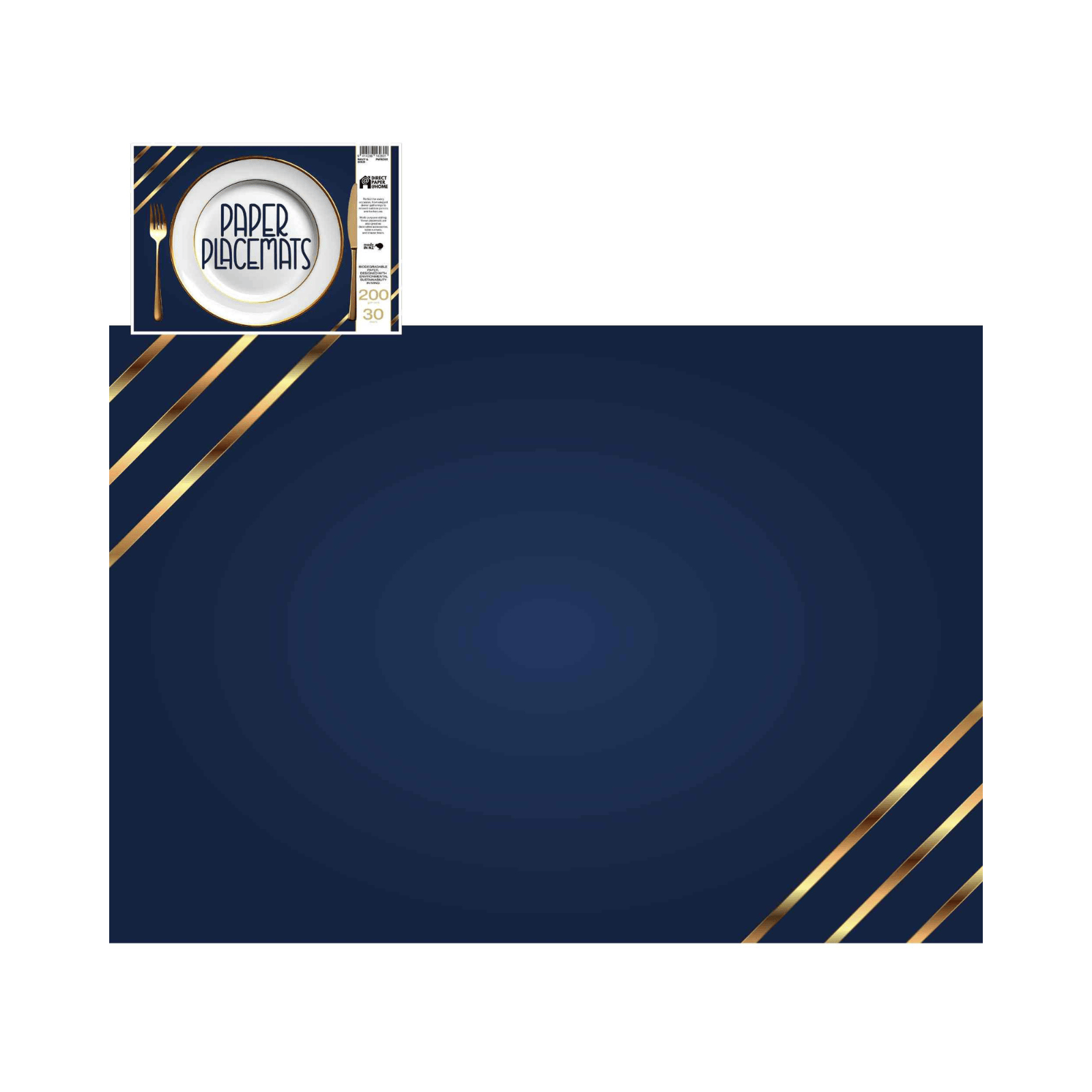 Direct Paper Navy & Gold Paper Placemats Pack of 30