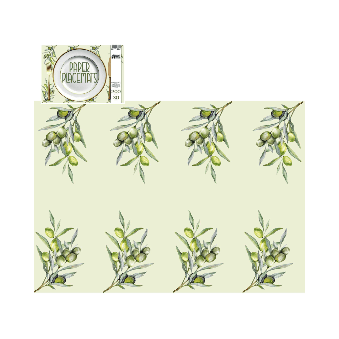 Direct Paper Olive Paper Placemats Pack of 30
