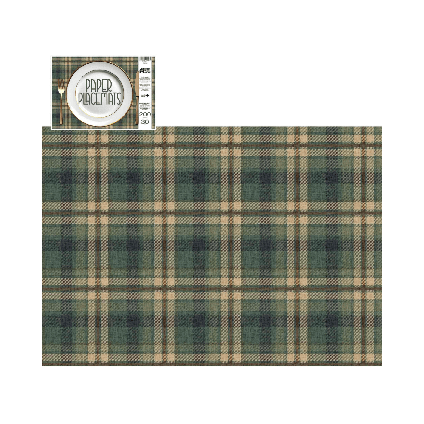 Direct Paper Tartan Paper Placemats Pack of 30
