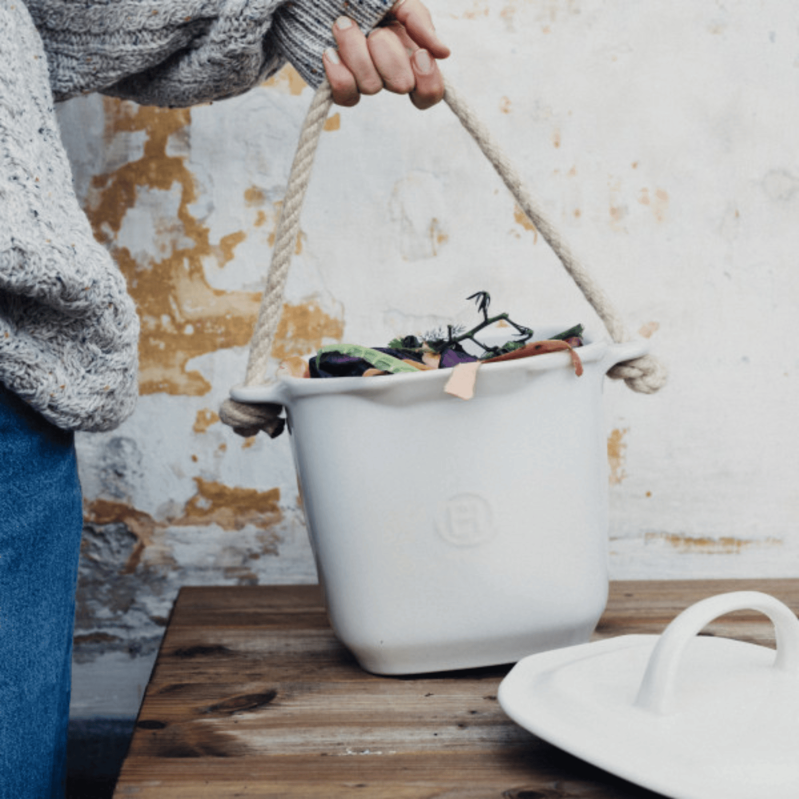 Emile Henry Compost Bucket Clay