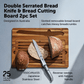 Furi Pro Double Serrated Bread Knife & Bread Cutting Board Set 2-Piece