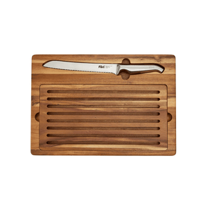 Furi Pro Double Serrated Bread Knife & Bread Cutting Board Set 2-Piece