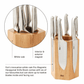 Furi Pro Magnetic Hexagonal Knife Block Set 7-Piece