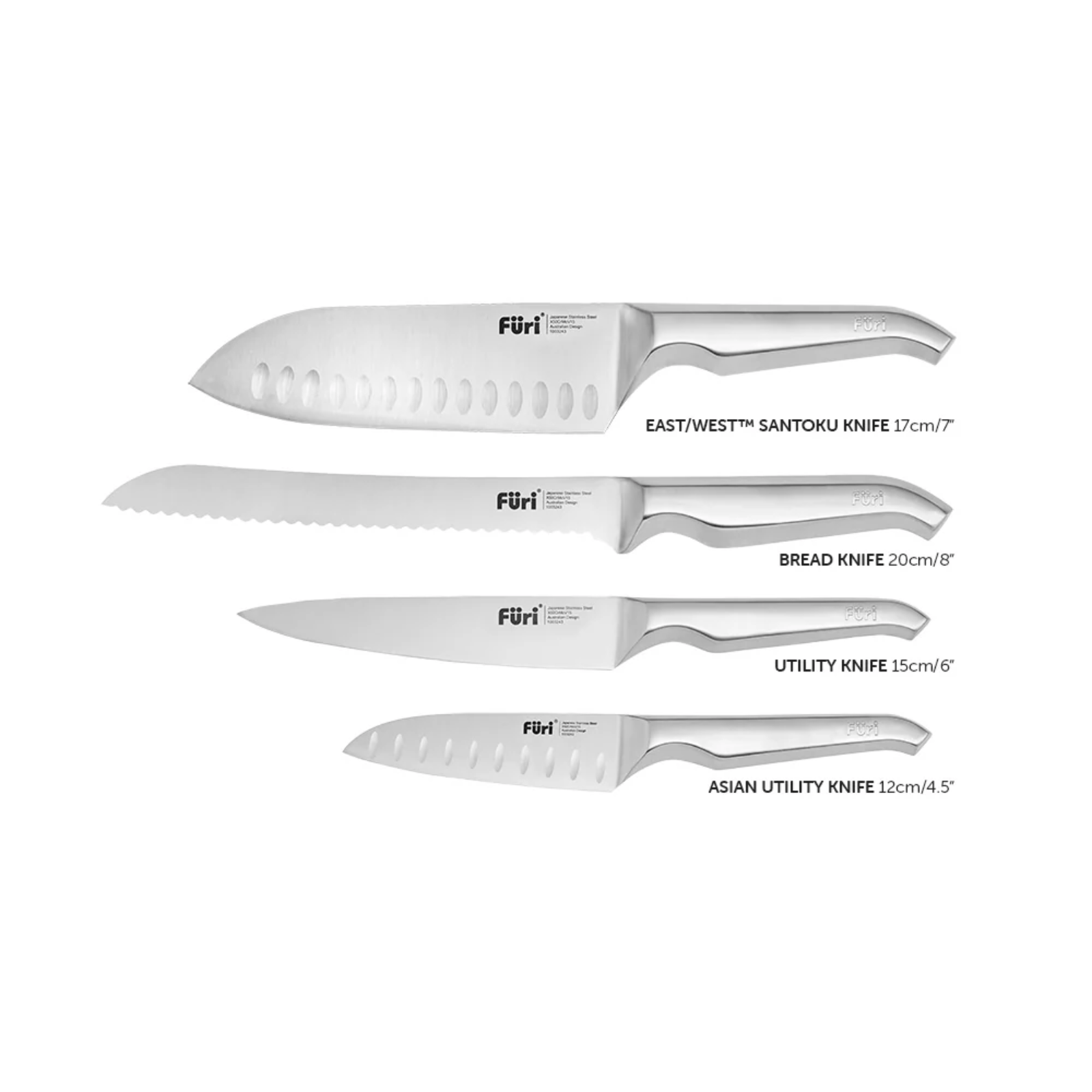 Furi Pro Stone Snow Terrazzo Knife Block Set 5-Piece