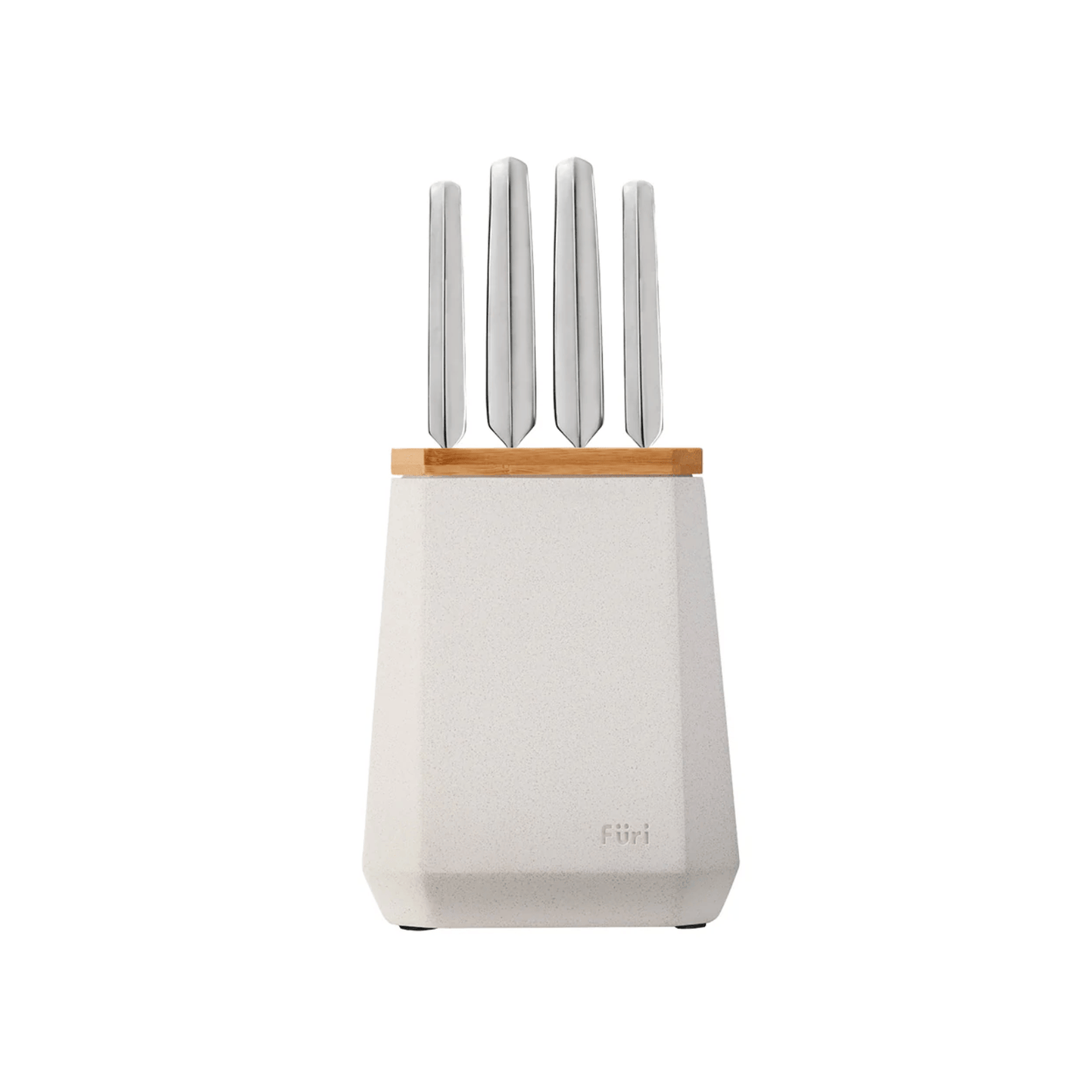 Furi Pro Stone Snow Terrazzo Knife Block Set 5-Piece