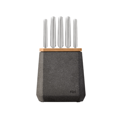 Furi Stone Flint Terrazzo Knife Block Set 6-Piece