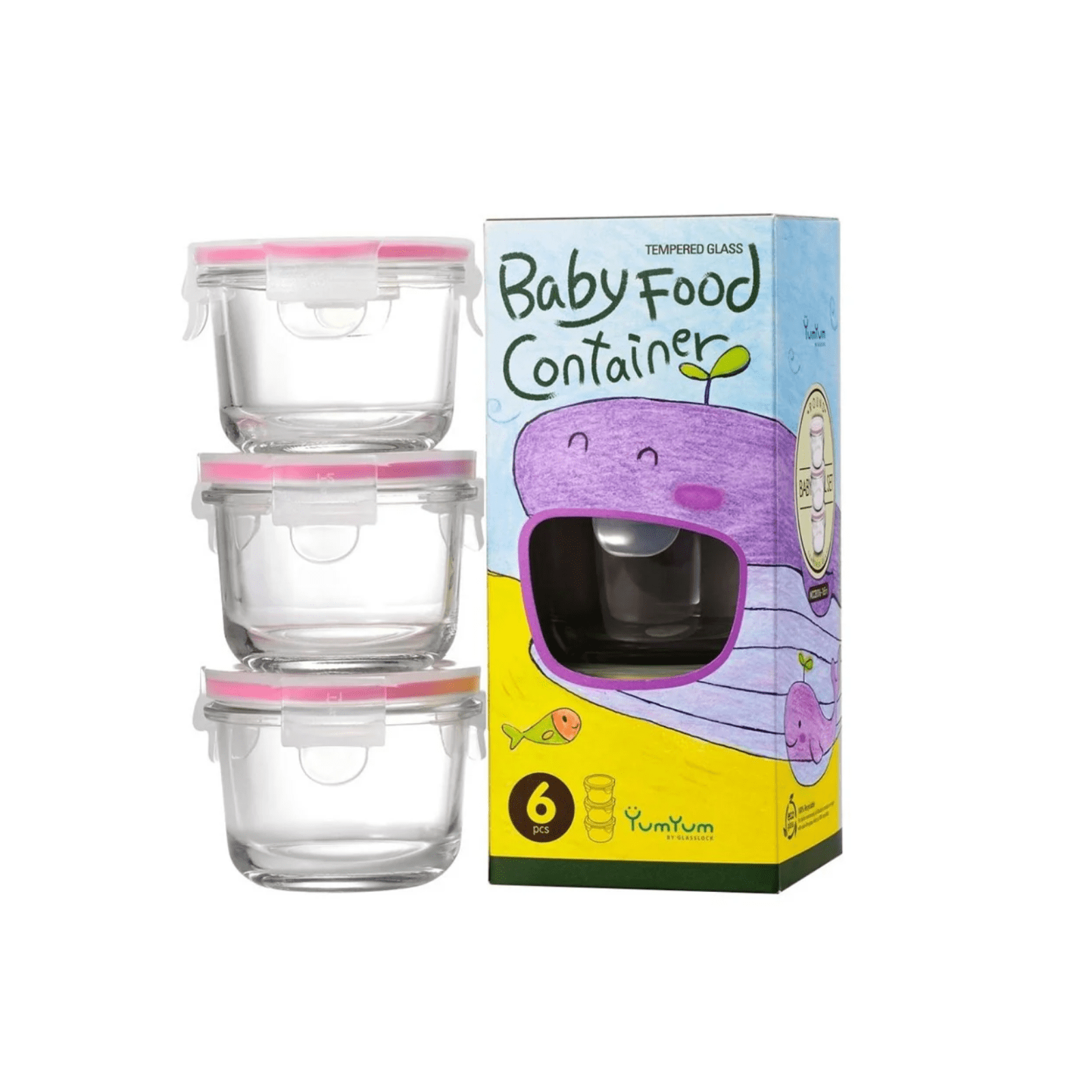 Glasslock Baby Food Round Container 3-Piece Set