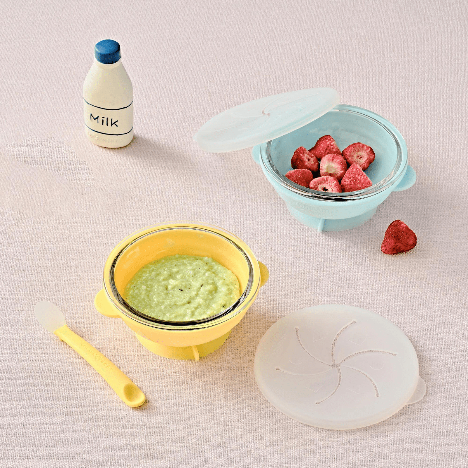 Glasslock Baby Silicone and Glass Bowl Set