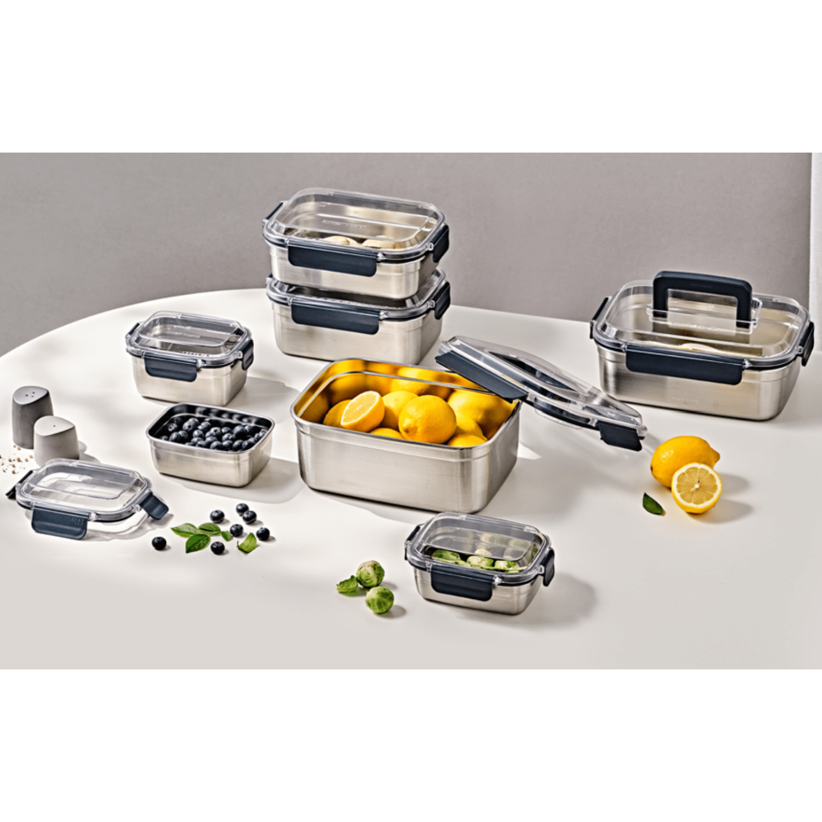 Glasslock ChefTopf Stainless Steel Airtight Food Storage Container 1440ml