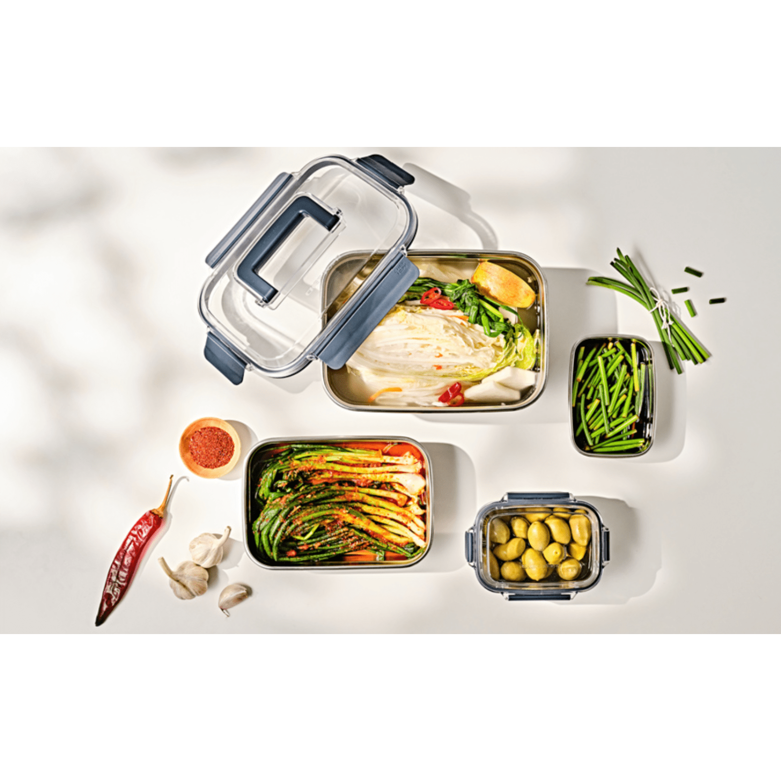 Glasslock ChefTopf Stainless Steel Airtight Food Storage Container 3460ml