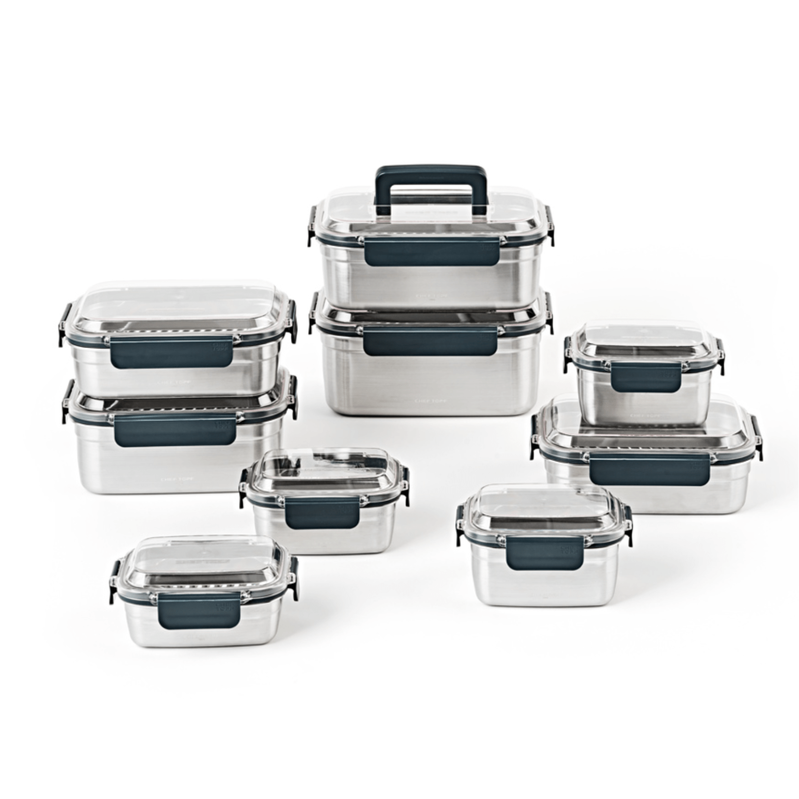 Glasslock ChefTopf Stainless Steel Airtight Food Storage Container 3460ml
