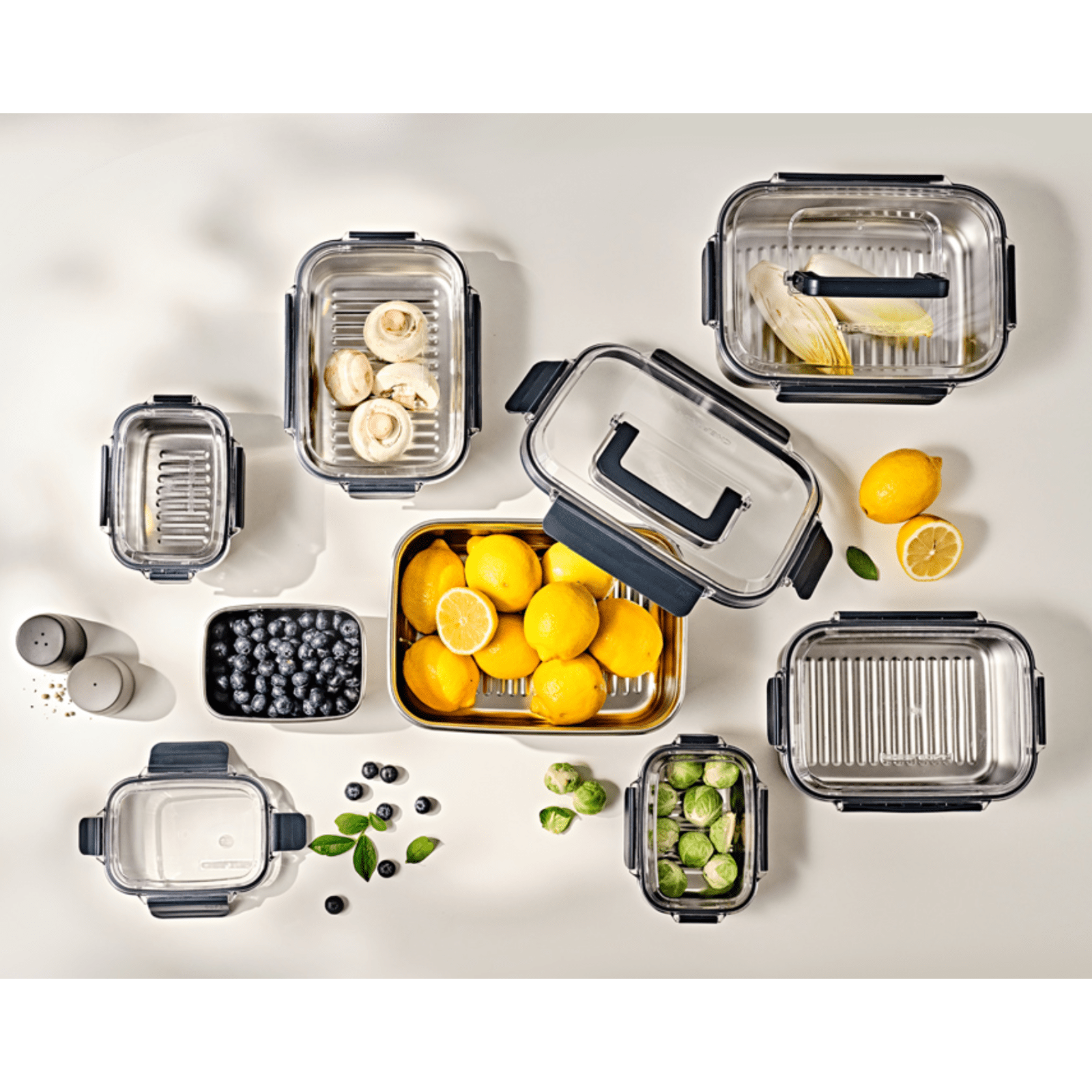 Glasslock ChefTopf Stainless Steel Airtight Food Storage Container 3460ml