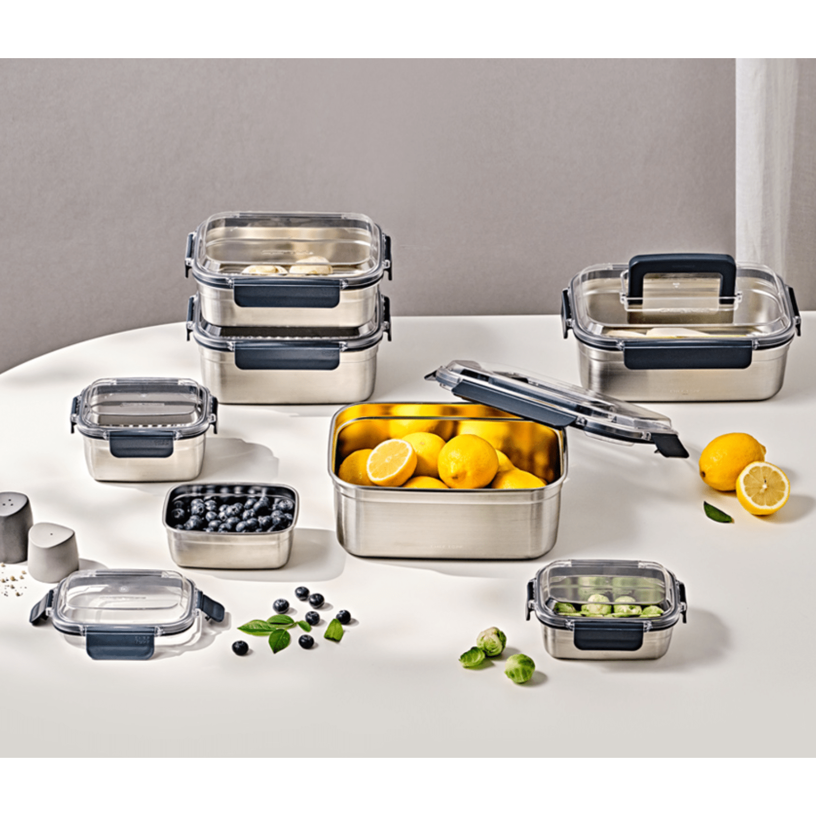 Glasslock ChefTopf Stainless Steel Airtight Food Storage Container 3460ml