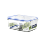 Glasslock Classic Duo Tempered Glass Rectangle Divided Container 1000ml