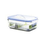 Glasslock Classic Duo Tempered Glass Rectangle Divided Container 670ml